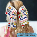 Personalized Monogrammed Back to School Hairbow HN060802HB