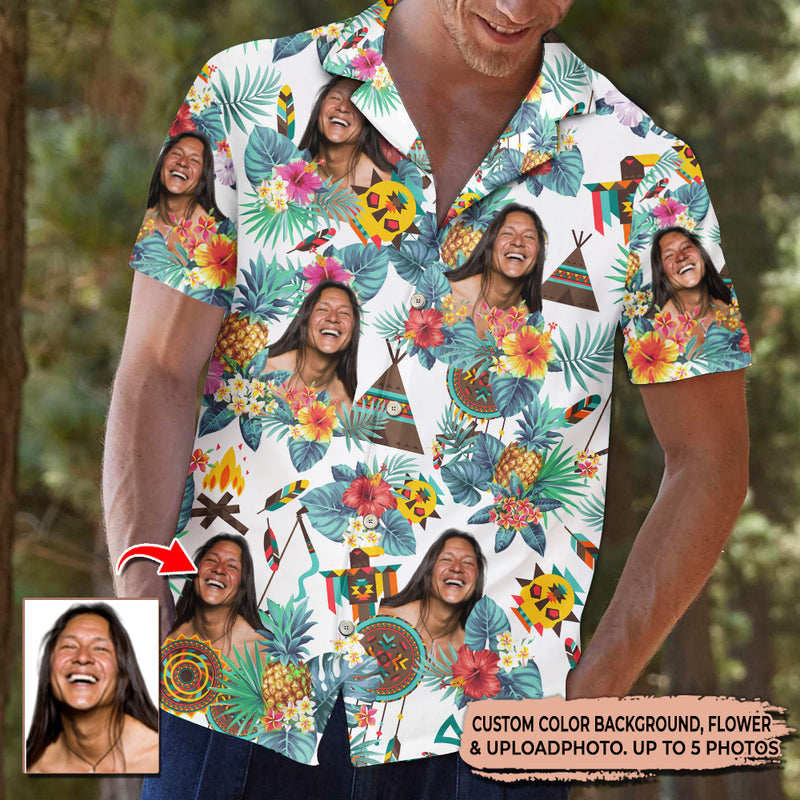 Upload Photo Native American High Quality Unisex Hawaiian Shirt For Men And Women TL010802Y
