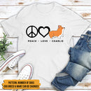 Personalized Peace Love Dog Pattern Shirt HN061001TS