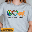 Personalized Peace Love Dog Pattern Shirt HN061001TS
