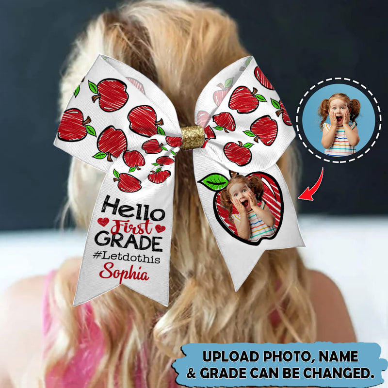 Upload Photo Personalized Hello First Grade Hairbow TL090801Y
