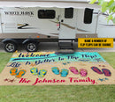 Personalized Beach House Better In Flip Flops Patio Mat HN290802RG