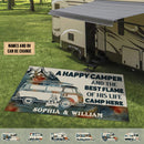 Personalized Camping Happy Camper Live Here Patio Mat HN220801RG