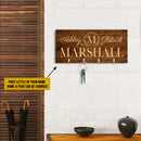 Personalized Key Holder for Wall - Custom Key Hanger with Family Name HN090901KH