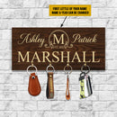 Personalized Key Holder for Wall - Custom Key Hanger with Family Name HN090901KH