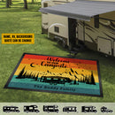 Personalized Sunset Into The Forest We Go Retro Patio Mat HN060901RG