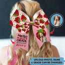 Upload Photo Personalized Hello Back To School Strawberry Hairbow TL150801Y