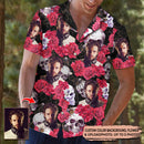 Upload Photo Skull And Roses High Quality Unisex Hawaiian Shirt For Men And Women TL010801Y