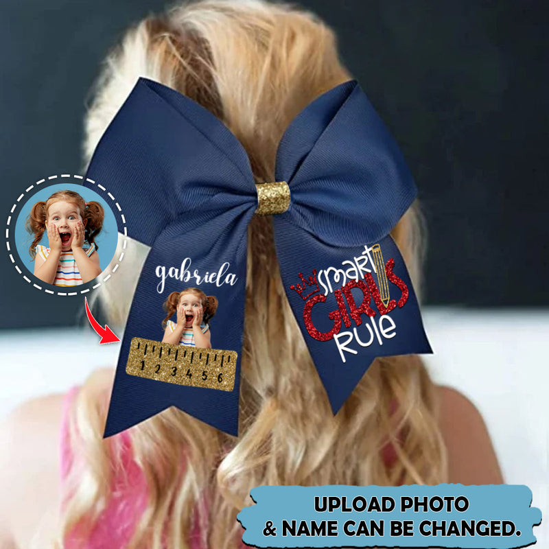 Upload Photo Personalized Smart Girl Rule Hairbow HN100801HB