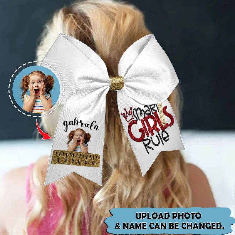 Upload Photo Personalized Smart Girl Rule Hairbow HN100801HB