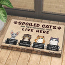 Personalized Spoiled Cats Live Here Doormat HN13012301DM