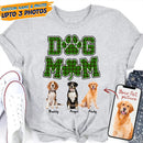 Personalized Custom Photo Dog Mom Shamrock St Patricks Day Shirt HN14012301TS