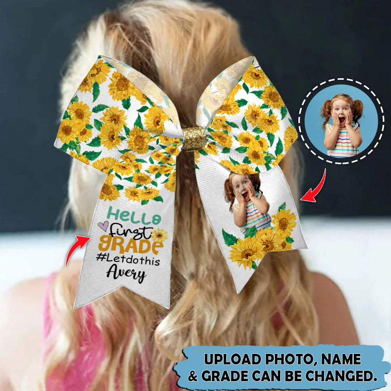 Upload Photo Personalized Back To School Strawberry Sunflower Hairbow TL150804Y