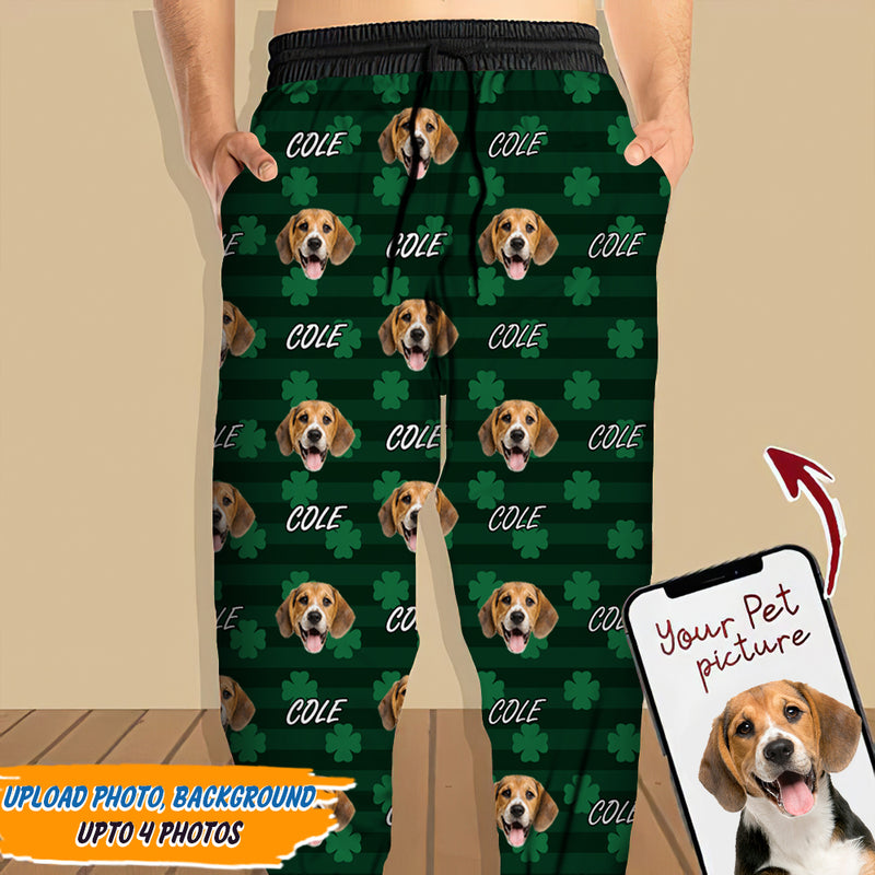 Personalized Custom Photo Dog Cat St Patrick's Day Sweatpants HN11012302SP