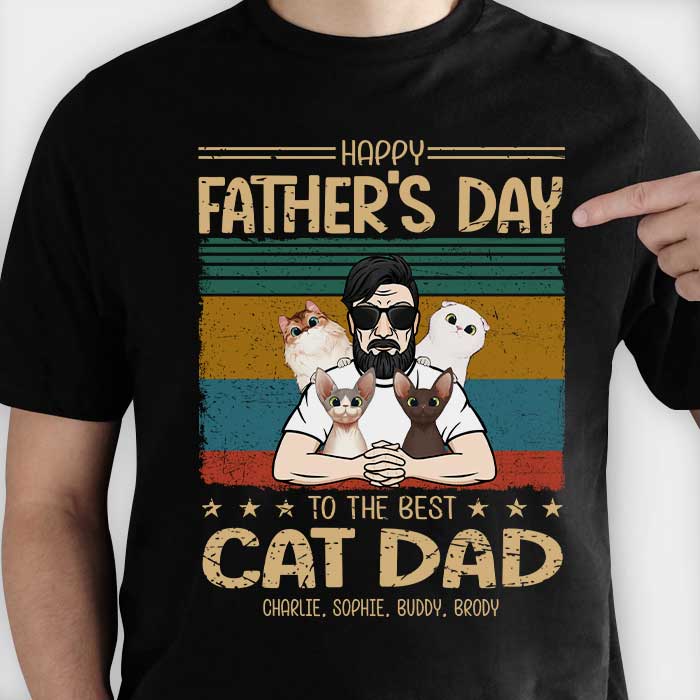 Personalized Best Cat Dad's Father Day - Gift for Dad Shirt TL301201TS