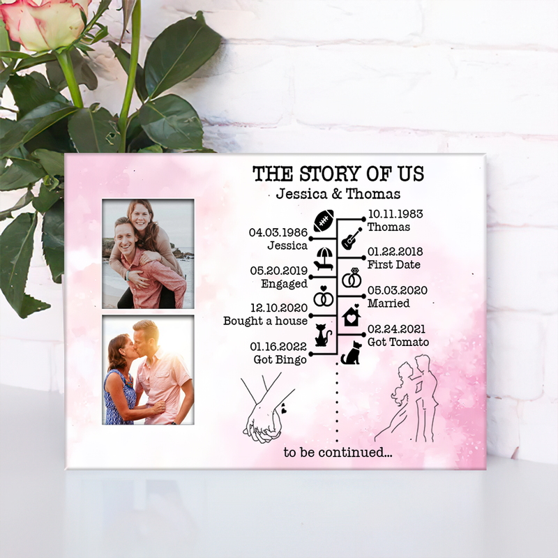 Personalized Custom Photo Anniversary The Story Of Us Timeline Canvas HN231201CV