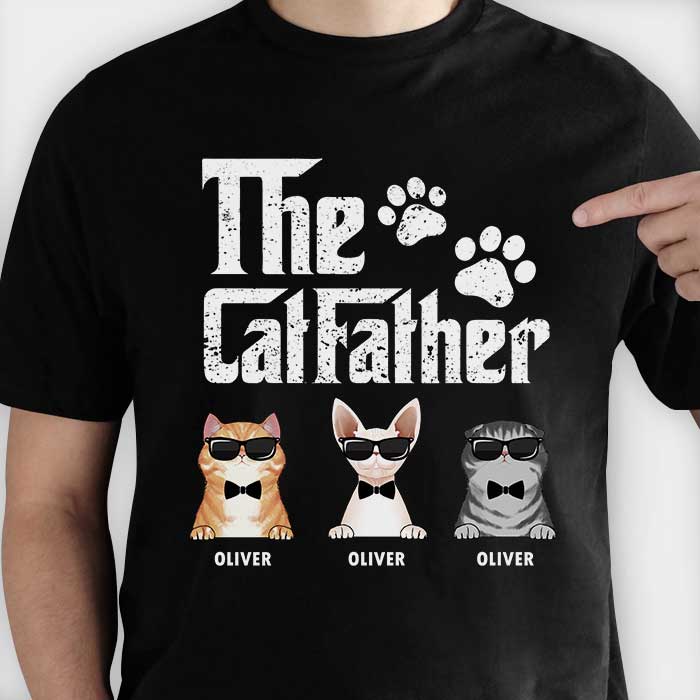 Personalized The Cat Father - Gift for Cat Dad, Cat Mom Shirt HN241201TS