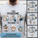 Upload Photo Personalized This Pawsome Dad Belongs To T-shirt HN080801TS