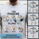 Upload Photo Personalized This Pawsome Dad Belongs To T-shirt HN080801TS