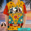 Upload Photo Hippie Van Girl High Quality Unisex Hawaiian Shirt For Men And Women HN010802Y