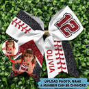 Upload Photo Personalized Softball Baseball Hairbow TL100801Y