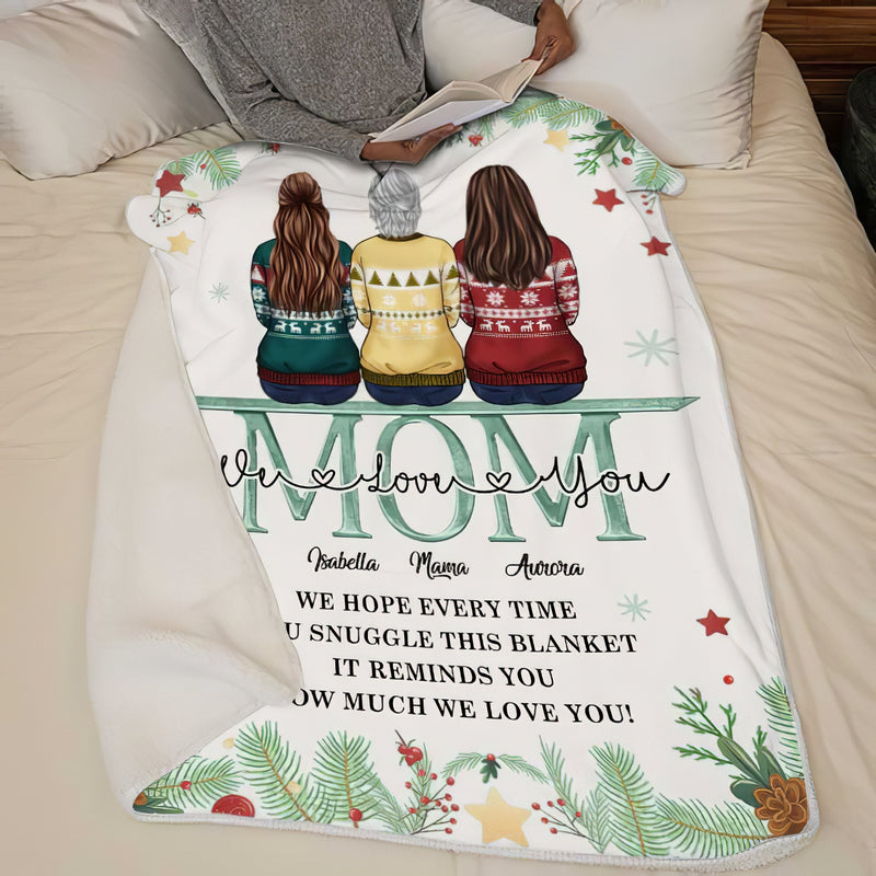 Personalized We Love You, Mom Sherpa Fleece Blanket HN291201BF