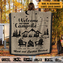 Personalized Welcome To Our Campsite Camping Sherpa Fleece Blanket HN051002BF