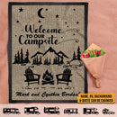 Personalized Welcome To Our Campsite Camping Sherpa Fleece Blanket HN051002BF