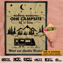 Personalized Welcome To Our Campsite Camping Sherpa Fleece Blanket HN051002BF