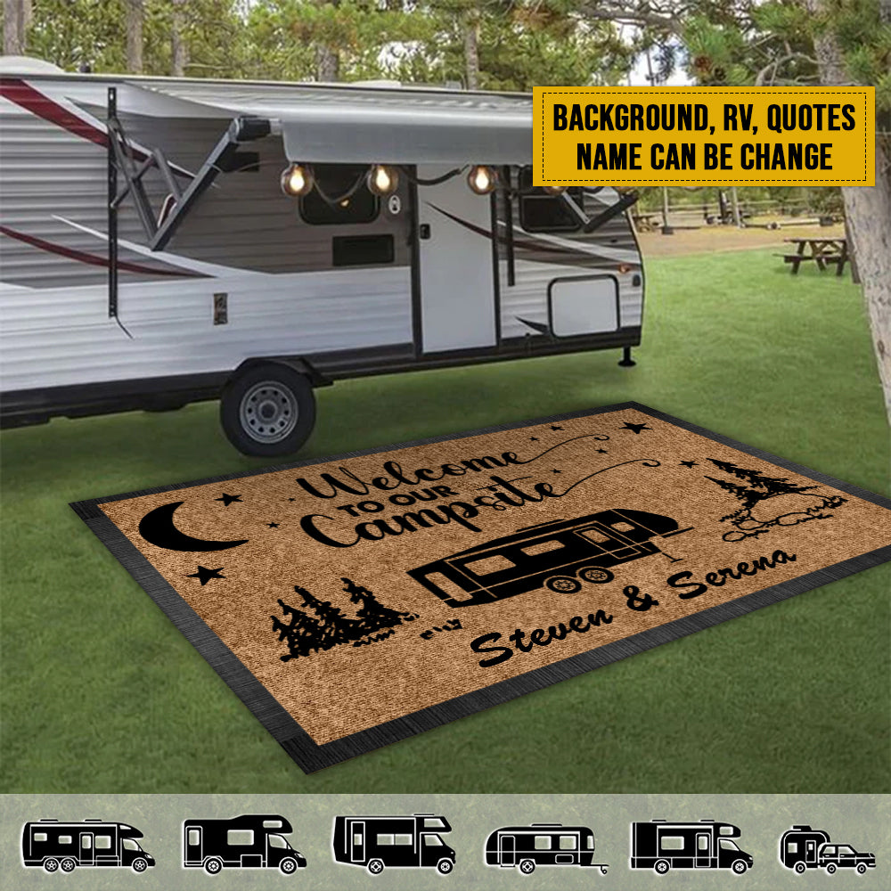 Camper Banner Gift Camping Welcome Mat