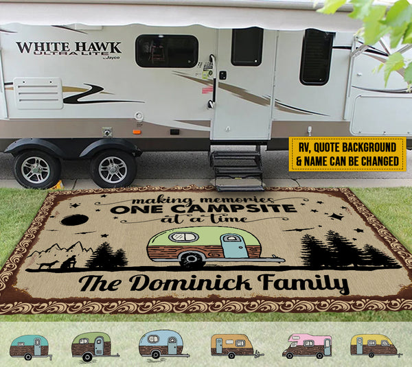 Personalized Home Is Where You Park It Camping Patio Rug HN150902RG