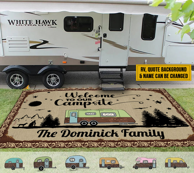 Personalized Home Is Where You Park It Camping Patio Mat HN150902RG