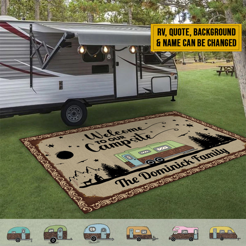 Personalized Home Is Where You Park It Camping Patio Mat HN150902RG