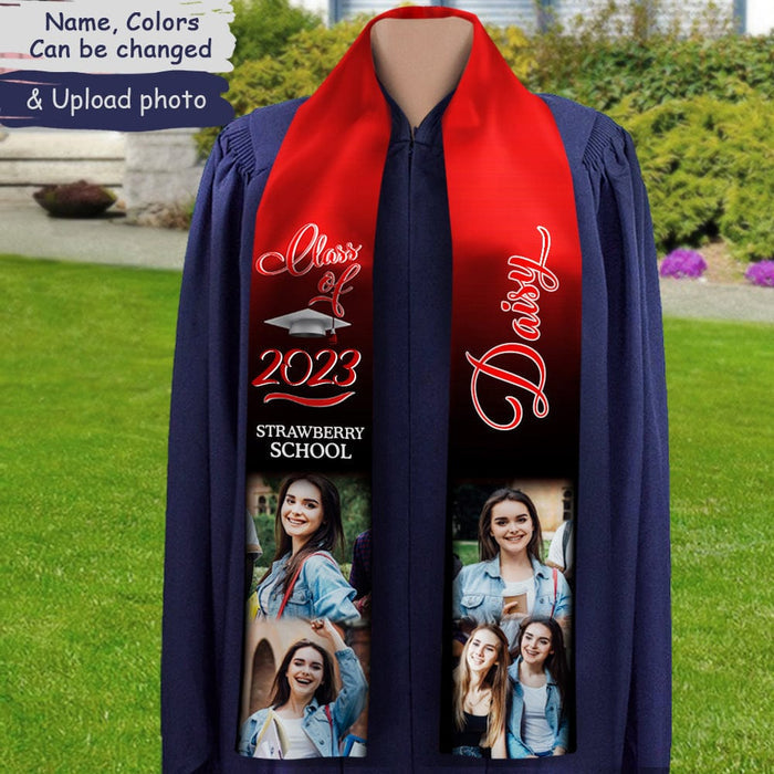 Personalized Custom Photo Class of 2023 Stoles Sash Graduation Gift HM291201ST