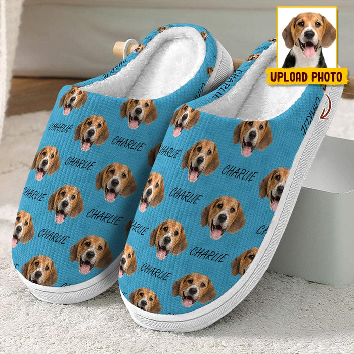 Personalized Custom Photo Dog Cat Plush Slippers HM271001S
