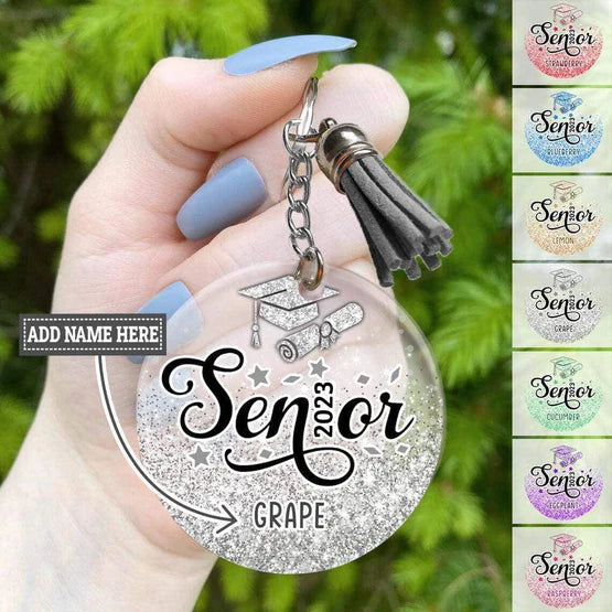 Personalized Senior 2023 Graduation Glitter Keychain Graduation Gift HM09022301KC