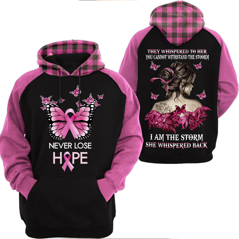 Breast Cancer Butterfly Never Lose Hope Shirt TL031001TS