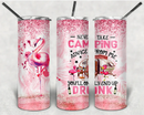 Funny Camping Drunk Flamingo Skinny Tumbler TL080901ST