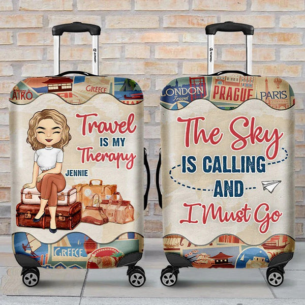 Personalized Travel Is My Therapy Luggage Cover HN22022301LUC