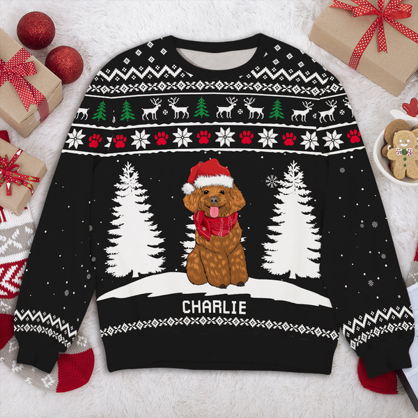 Personalized Clipart Dog Christmas Sweatshirt HM190902SS
