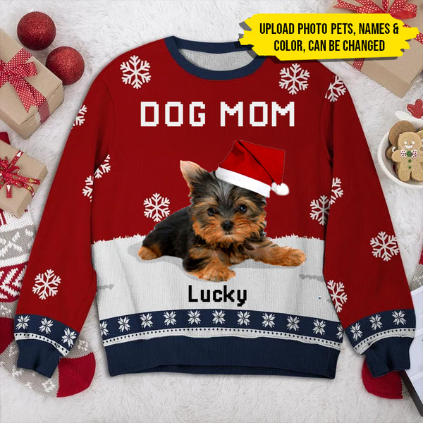 Upload Photo Dog Dad/Mom Winter Christmas Sweatshirt HM051001SS