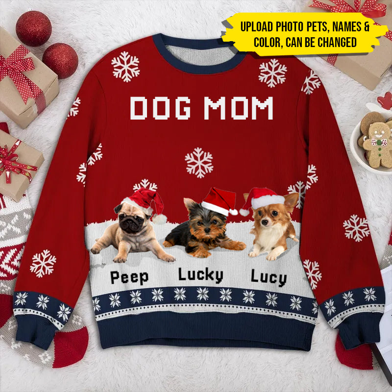 Upload Photo Dog Dad/Mom Winter Christmas Sweatshirt HM051001SS