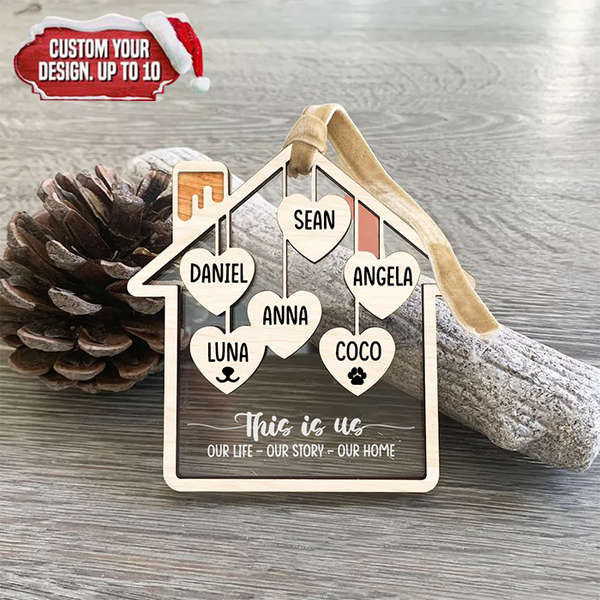 Personalized Family This Is Us Our Life Our Story Our Home 2 Layered Mix Ornament TL171001OW