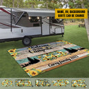 Personalized Happy Campers Sunflower Vintage Patio Mat TL080901RG