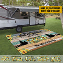 Personalized Happy Campers Sunflower Vintage Patio Mat TL080901RG