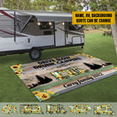 Personalized Happy Campers Sunflower Vintage Patio Mat TL080901RG