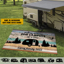 Personalized Happy Campers Vintage Patio Mat TL300802RG